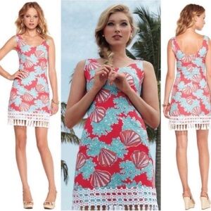 Lilly Pulitzer Pink and Blue Shell Print Dress